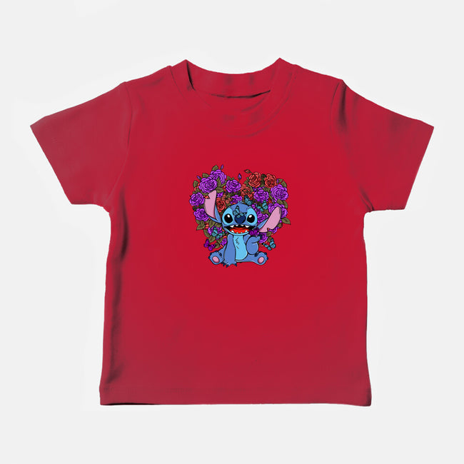 Stitch With Butterfly-Baby-Basic-Tee-Superblitz