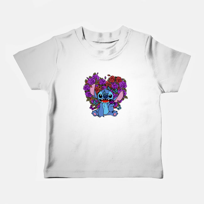 Stitch With Butterfly-Baby-Basic-Tee-Superblitz