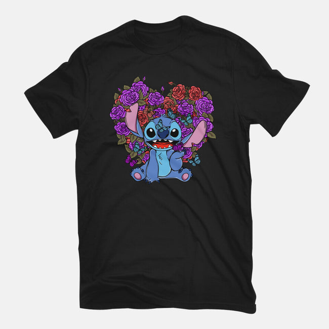 Stitch With Butterfly-Mens-Basic-Tee-Superblitz