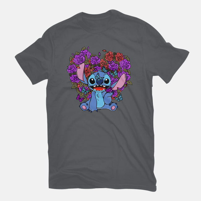 Stitch With Butterfly-Mens-Heavyweight-Tee-Superblitz