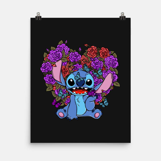 Stitch With Butterfly-None-Matte-Poster-Superblitz