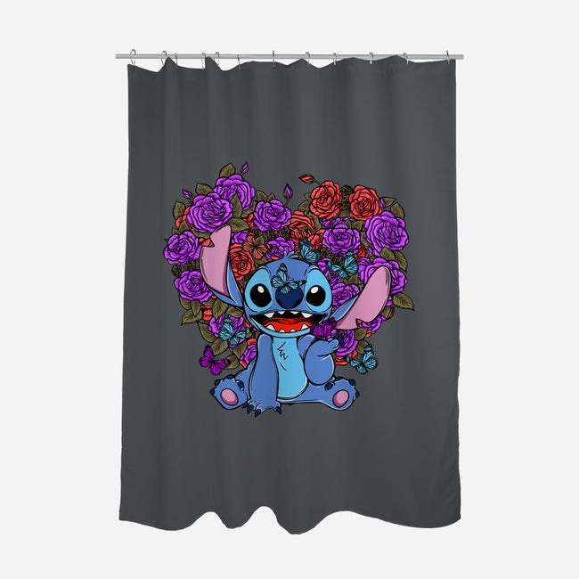 Stitch With Butterfly-None-Polyester-Shower Curtain-Superblitz