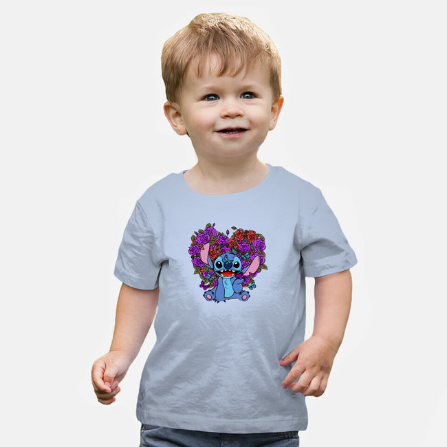 Stitch With Butterfly-Baby-Basic-Tee-Superblitz