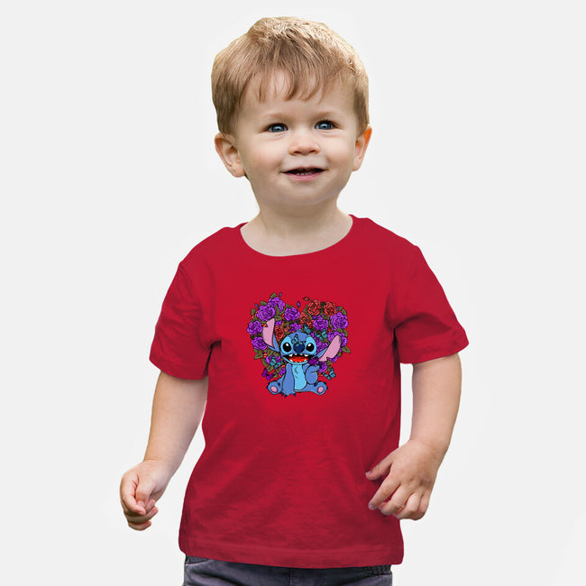 Stitch With Butterfly-Baby-Basic-Tee-Superblitz