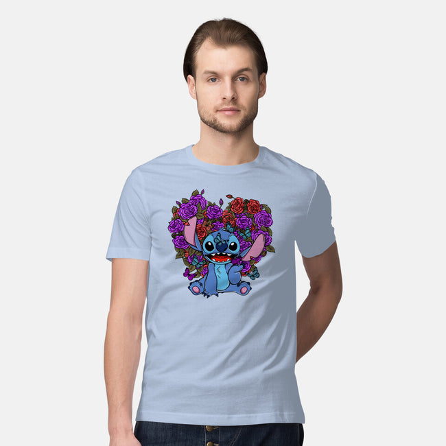 Stitch With Butterfly-Mens-Premium-Tee-Superblitz