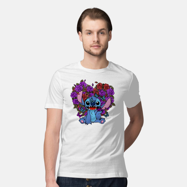 Stitch With Butterfly-Mens-Premium-Tee-Superblitz