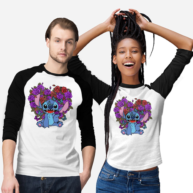 Stitch With Butterfly-Unisex-Baseball-Tee-Superblitz