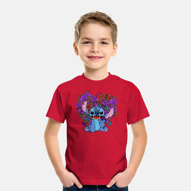 Stitch With Butterfly-Youth-Basic-Tee-Superblitz