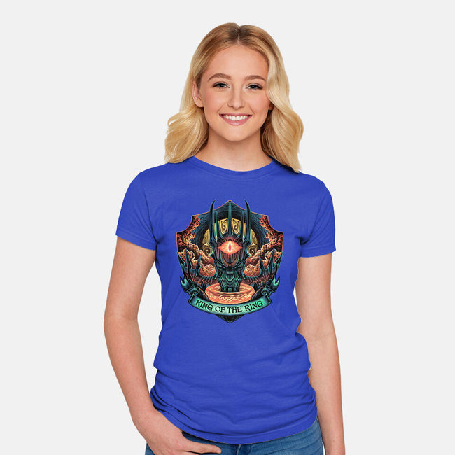 King Of The Ring-Womens-Fitted-Tee-glitchygorilla