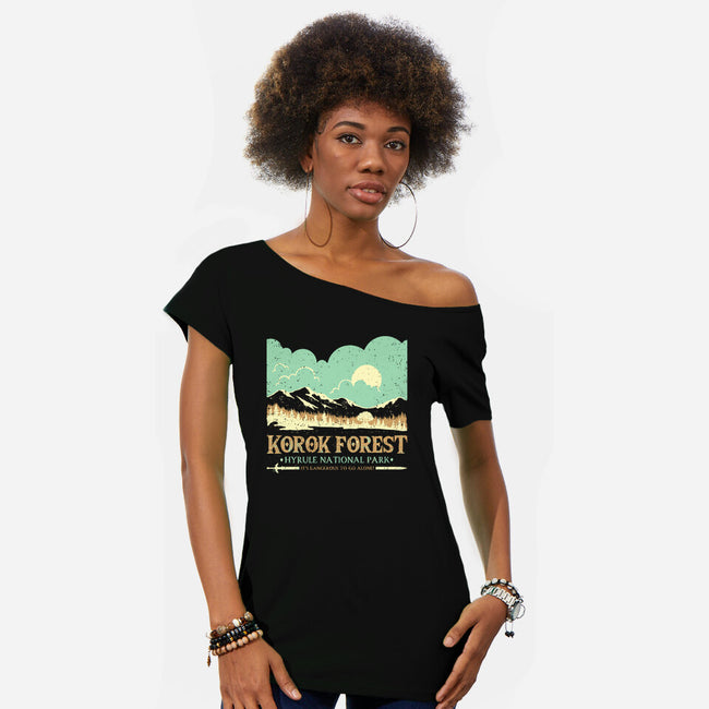 The Legendary Forest-Womens-Off Shoulder-Tee-retrodivision