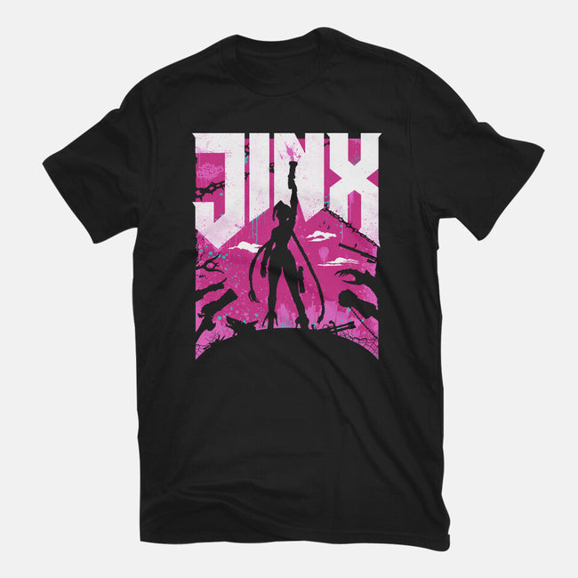 Jinx Doom-Unisex-Basic-Tee-rocketman_art