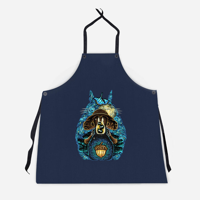 Neighbors In The Night-Unisex-Kitchen-Apron-glitchygorilla