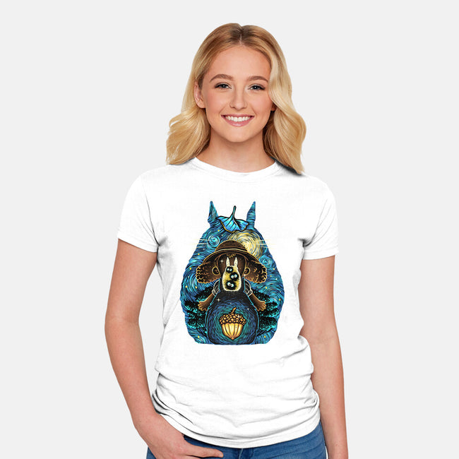 Neighbors In The Night-Womens-Fitted-Tee-glitchygorilla