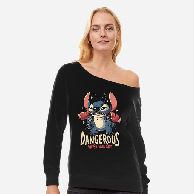 Highly Dangerous When Hungry-Womens-Off Shoulder-Sweatshirt-Arigatees