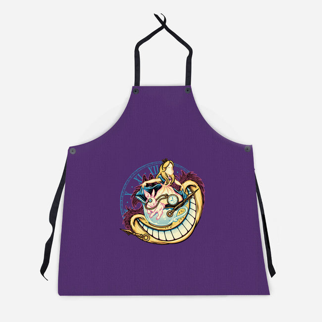 Way Down The Rabbit Hole-Unisex-Kitchen-Apron-glitchygorilla