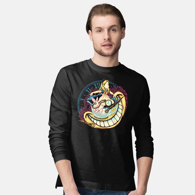 Way Down The Rabbit Hole-Mens-Long Sleeved-Tee-glitchygorilla