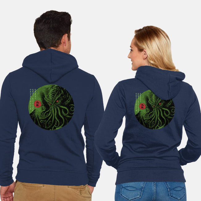 Rise Of The Great Old One-Unisex-Zip-Up-Sweatshirt-DrMonekers