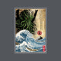 Great Cthulhu In Japan Woodblock-None-Fleece-Blanket-DrMonekers