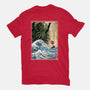 Great Cthulhu In Japan Woodblock-Womens-Fitted-Tee-DrMonekers