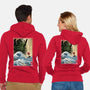 Great Cthulhu In Japan Woodblock-Unisex-Zip-Up-Sweatshirt-DrMonekers