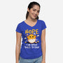 Nope Sleepy Chick-Womens-V-Neck-Tee-NemiMakeit