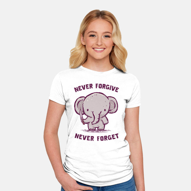 Elephants Never Forgive-Womens-Fitted-Tee-kg07