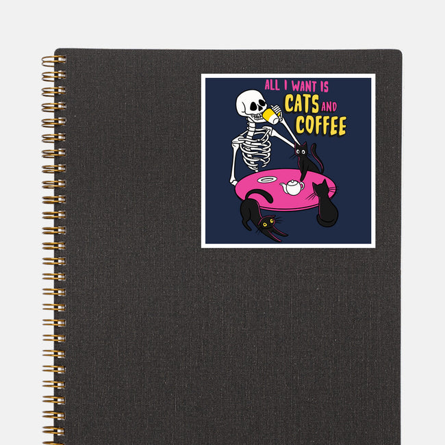 Skull And Cats-None-Glossy-Sticker-yumie