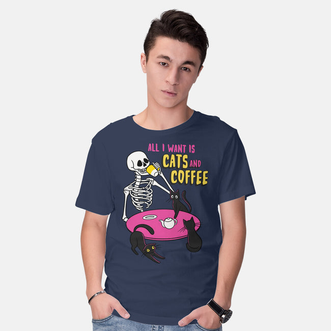 Skull And Cats-Mens-Basic-Tee-yumie