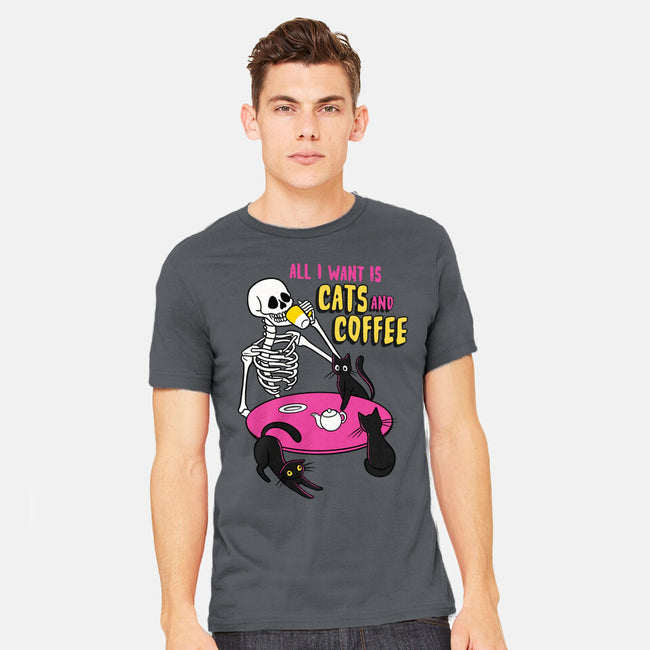 Skull And Cats-Mens-Heavyweight-Tee-yumie