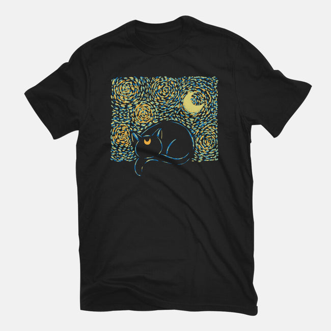 Starry Cat Art-Mens-Basic-Tee-yumie