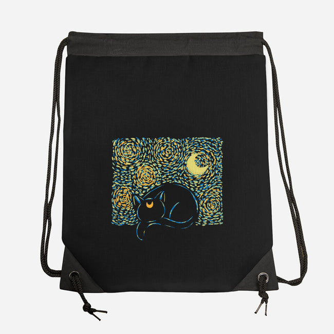 Starry Cat Art-None-Drawstring-Bag-yumie