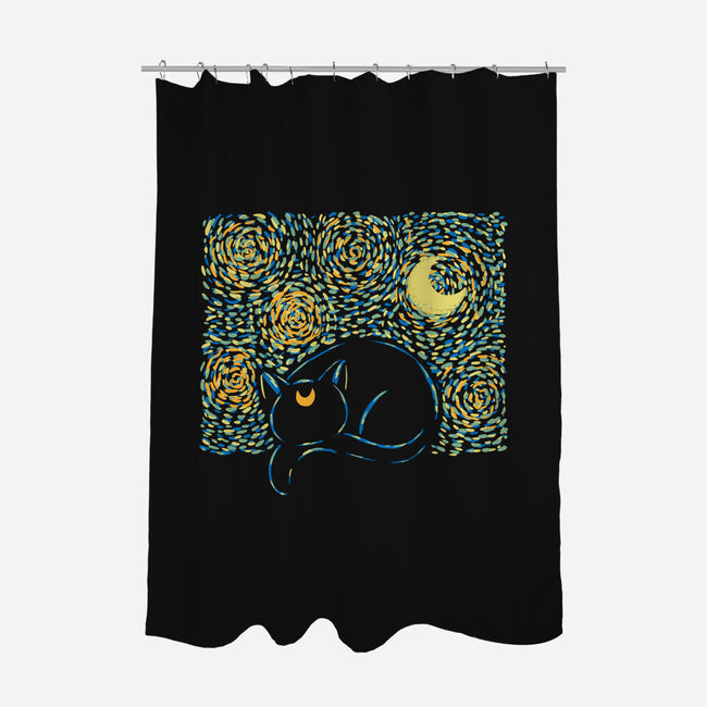 Starry Cat Art-None-Polyester-Shower Curtain-yumie