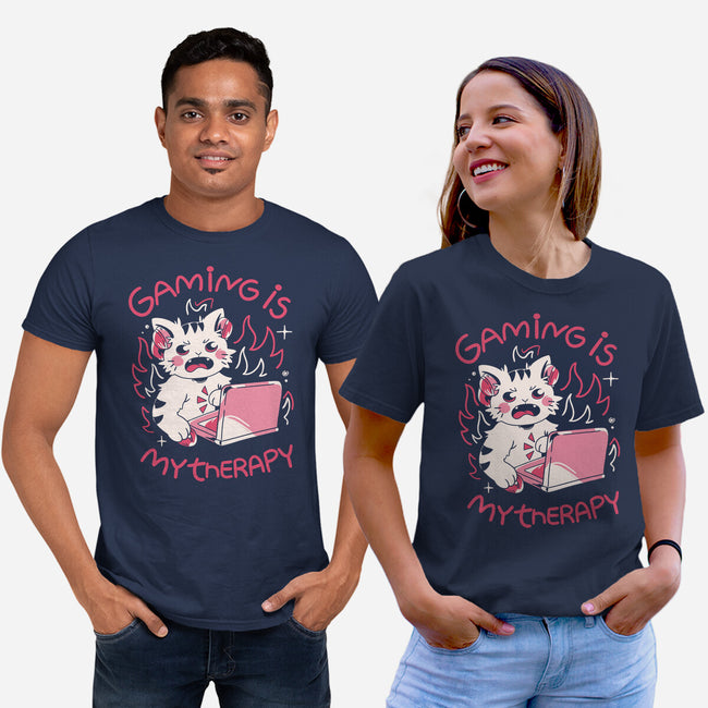 Gaming Is My Therapy-Unisex-Basic-Tee-yumie