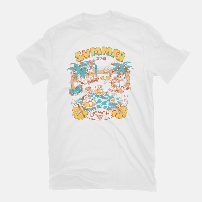 Summer Beach Cats-Mens-Heavyweight-Tee-yumie