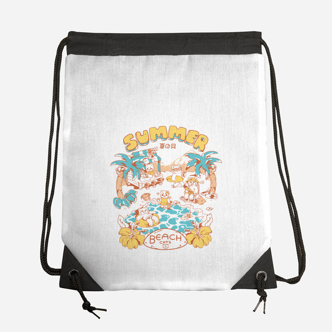 Summer Beach Cats-None-Drawstring-Bag-yumie