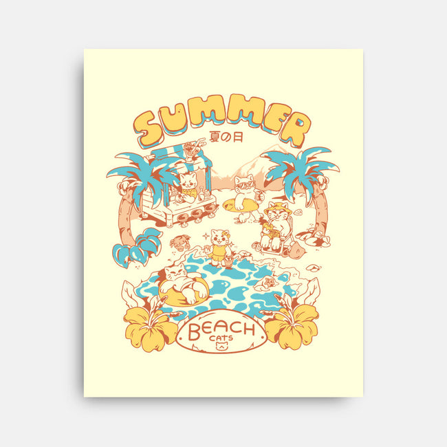 Summer Beach Cats-None-Stretched-Canvas-yumie