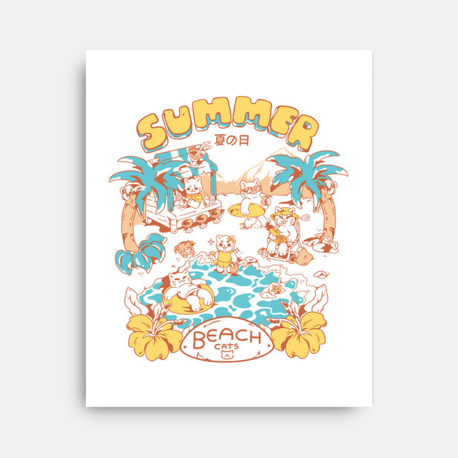 Summer Beach Cats-None-Stretched-Canvas-yumie