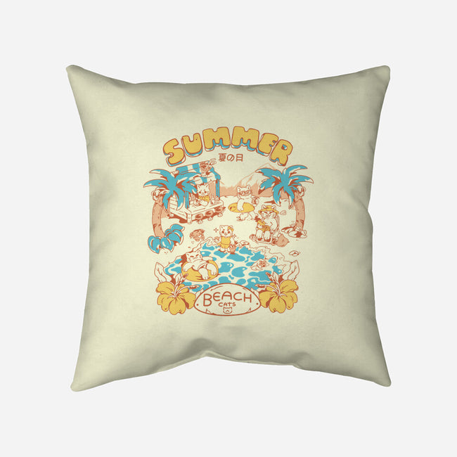 Summer Beach Cats-None-Removable Cover w Insert-Throw Pillow-yumie