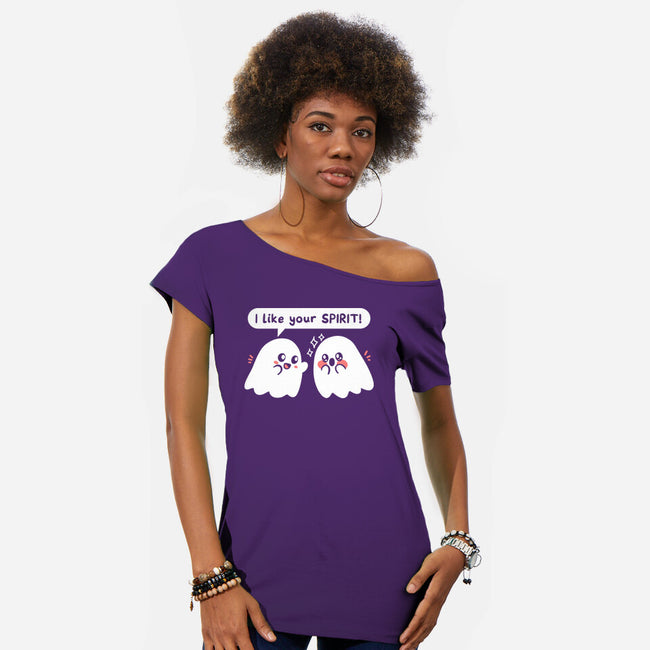 Ghost Likes Your Spirit-Womens-Off Shoulder-Tee-TechraNova