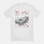 DeLorean Sumi-e-Womens-Fitted-Tee-Astrobot Invention