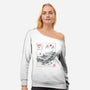 DeLorean Sumi-e-Womens-Off Shoulder-Sweatshirt-Astrobot Invention