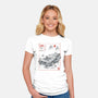 DeLorean Sumi-e-Womens-Fitted-Tee-Astrobot Invention