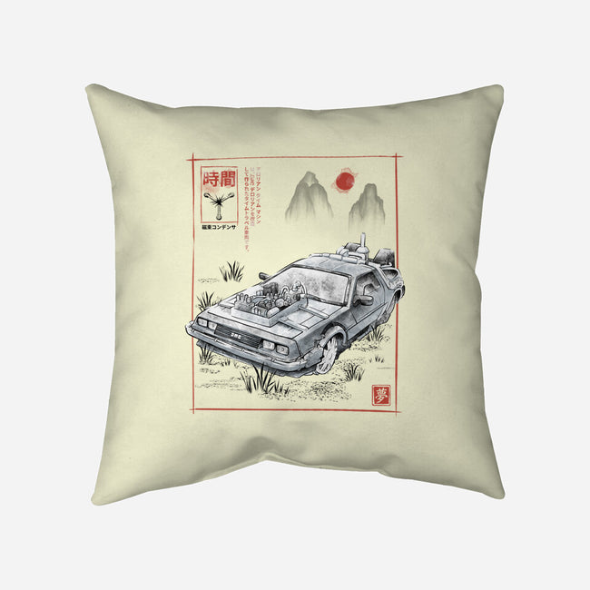 DeLorean Sumi-e-None-Removable Cover w Insert-Throw Pillow-Astrobot Invention