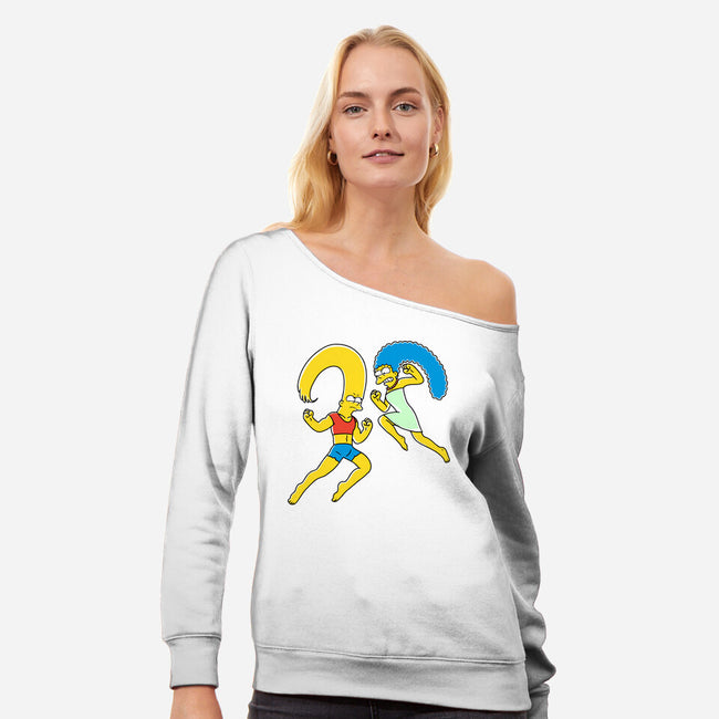 Simpsons X Simpsons-Womens-Off Shoulder-Sweatshirt-naomori