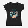 The Fairest In The Night Sky-Womens-V-Neck-Tee-glitchygorilla