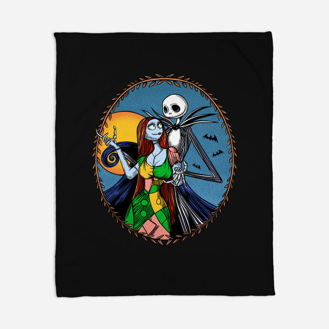 Jack And Sally Old Skool-None-Fleece-Blanket-Superblitz