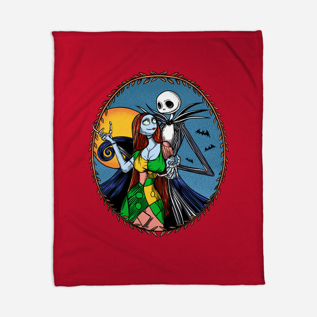 Jack And Sally Old Skool-None-Fleece-Blanket-Superblitz