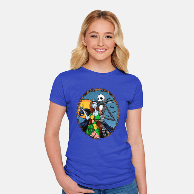 Jack And Sally Old Skool-Womens-Fitted-Tee-Superblitz