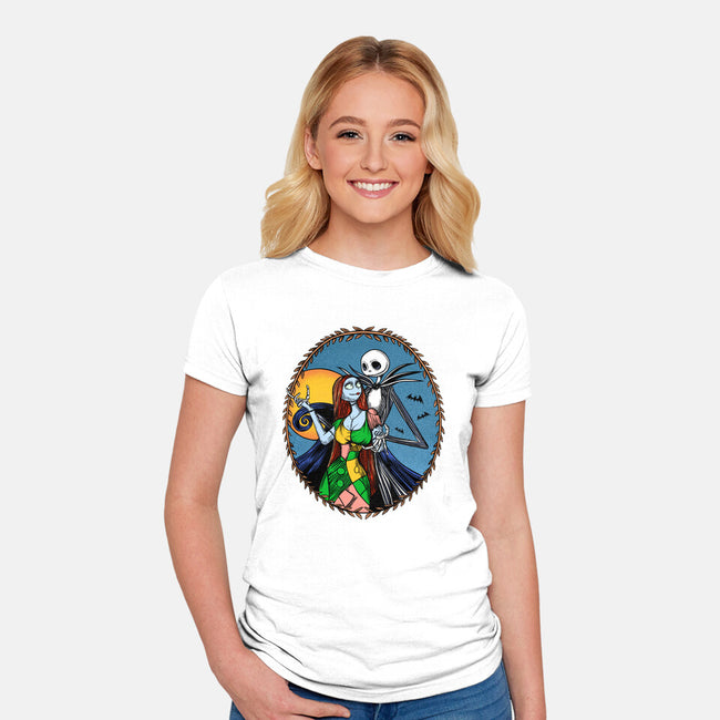 Jack And Sally Old Skool-Womens-Fitted-Tee-Superblitz