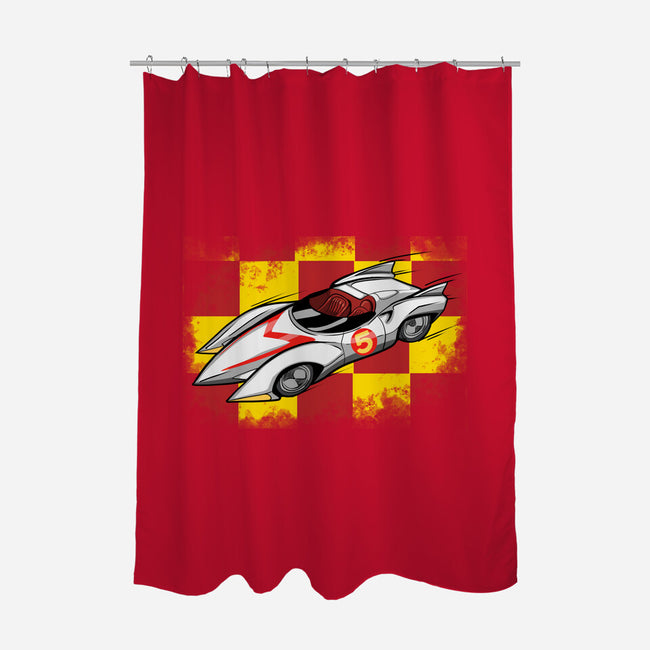 Speed Car-None-Polyester-Shower Curtain-nickzzarto